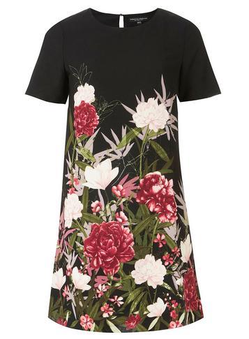 Dorothy Perkins Black And Pink Floral Shift Dress
