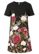 Dorothy Perkins Black And Pink Floral Shift Dress