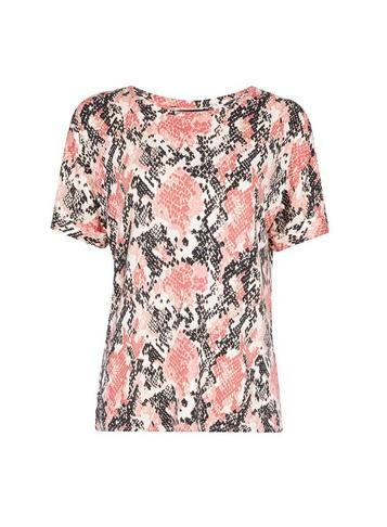 Dorothy Perkins Pink Snake Print Pocket Utility T-shirt