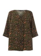 Dorothy Perkins *dp Curve Khaki Leopard Print Double Breasted Top