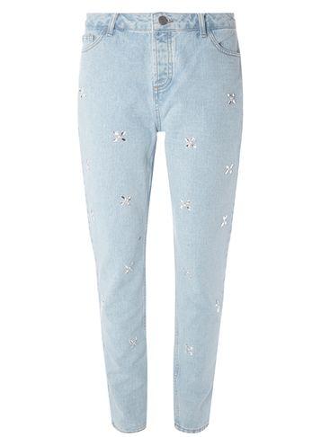 Dorothy Perkins Blue Light Wash Embellished Jeans