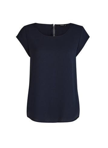 *only Navy Zip Woven Tee