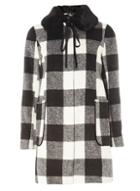 Dorothy Perkins Black Checked Bow Dolly Coat