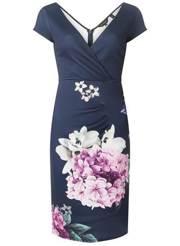 *scarlett B Navy Floral Bodycon Dress