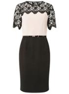 Dorothy Perkins Black Blush Lace Top Pencil Dress