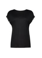 Dorothy Perkins Black Spot Print Turnback Cuff T-shirt