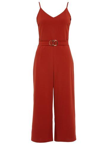 Dorothy Perkins *quiz Orange Buckle Detail Culottes Jumpsuit