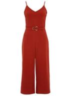 Dorothy Perkins *quiz Orange Buckle Detail Culottes Jumpsuit