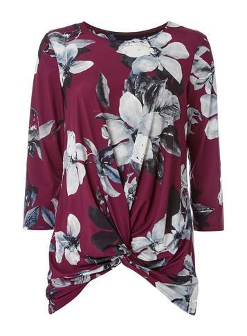 Dorothy Perkins *roman Originals Purple Knot Front Top