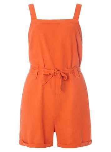 Dorothy Perkins Orange Linen Playsuit