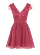 Dorothy Perkins *chi Chi London Red Embroidered Floral Mini Dress