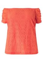 Dorothy Perkins *dp Curve Coral Lace Bardot Top