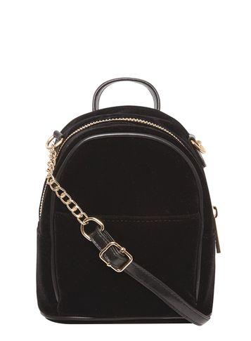 Dorothy Perkins Black Velvet Mini Cross Body Bag
