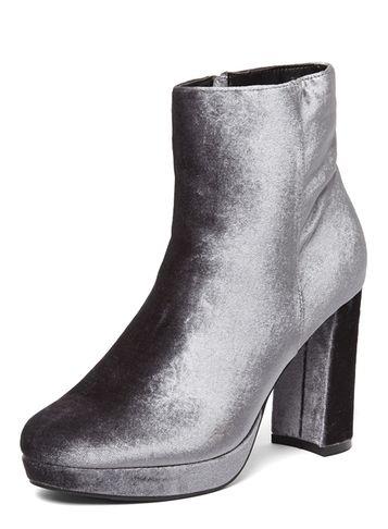 Dorothy Perkins Grey 'anastasia' Crushed Velvet Platform Boots