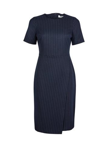 Dorothy Perkins Petite Navy Pinstriped Double Layer Dress