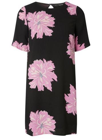 *vero Moda Black Printed Shift Dress
