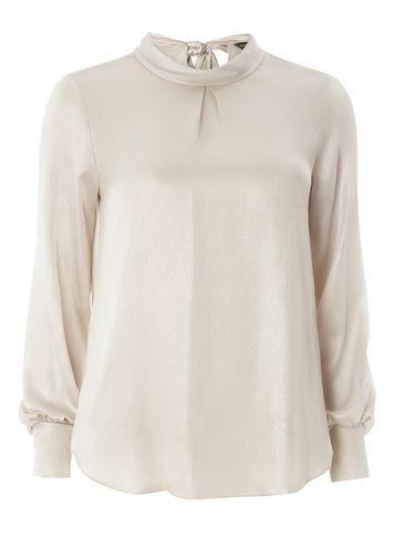 Dorothy Perkins Gold Shimmer High Neck Blouse