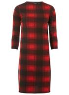 Dorothy Perkins Red Checked Jersey Shift Dress