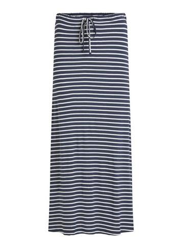 *vila Navy And White Striped Maxi Skirt