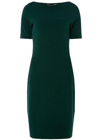 Dorothy Perkins Khaki Slash Neck Textured Bodycon Dress