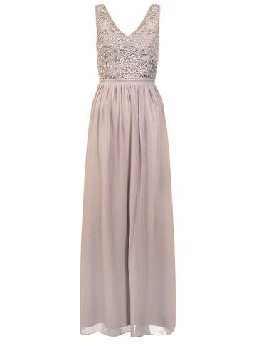 Dorothy Perkins *quiz Mocha Embellished Maxi Dress