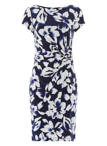 *roman Originals Floral Print Ruched Waist Dress