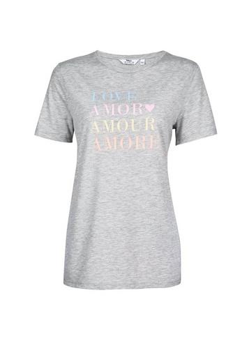 Dorothy Perkins *tall Grey 'amour' Slogan T-shirt