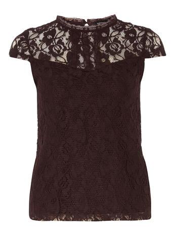 Dorothy Perkins Raisin Lace Front Victoriana Top