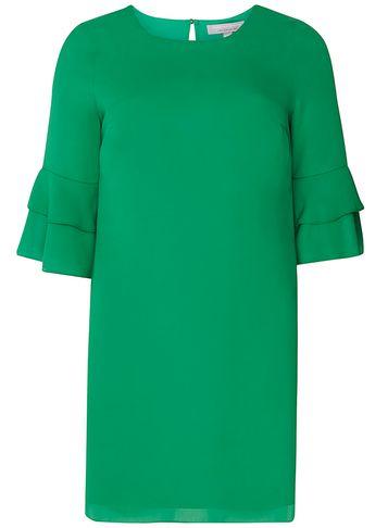 Dorothy Perkins Petite Green Ruffle Sleeve Shift Dress
