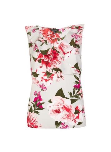 *billie & Blossom Grey Floral Print Ruffle Top