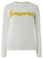 Dorothy Perkins White 'tomorrow' Slogan Jumper