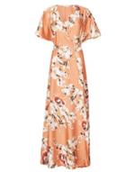 Dorothy Perkins *blue Vanilla Peach Loose Sleeve Maxi Dress