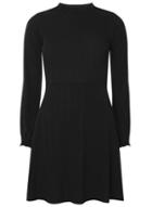 Dorothy Perkins Black Frill Neck Fit And Flare Dress