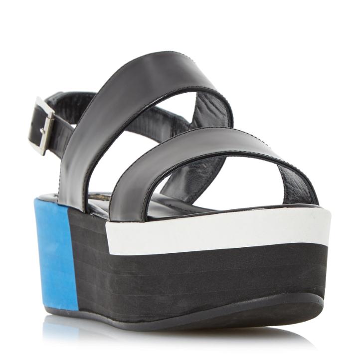 Dune Black Lynx Colour Block Flatform Sandal