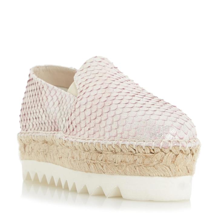 Dune Black Georga White Eva Sole Flatform Espadrille Shoe