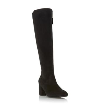 Dune Black Sabel Round Toe Over The Knee Boot