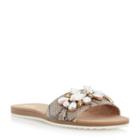 Dune London Kreme Flat Jewelled Mule Sandal