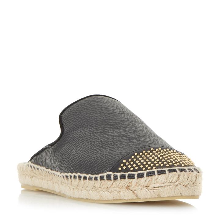 Dune Black Glam Backless Espadrille Loafer Shoe