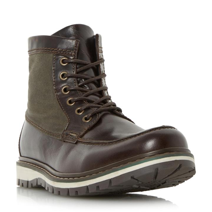 Dune London Conker Apron Stitch Detail Lace Up Boot