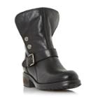 Dune Black Pacho Warm Lined Leather Biker Boot