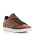 Dune London Tailored1 Side Stitch Detail Leather Trainer