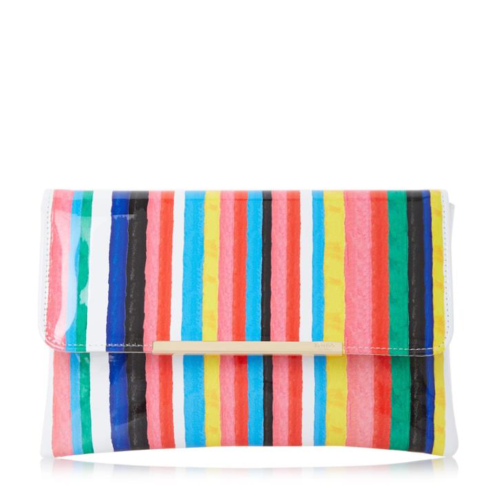 Dune London Bambu Stripe Print Clutch Bag