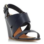 Dune Black Kylar Cross Strap Wedge Sandal