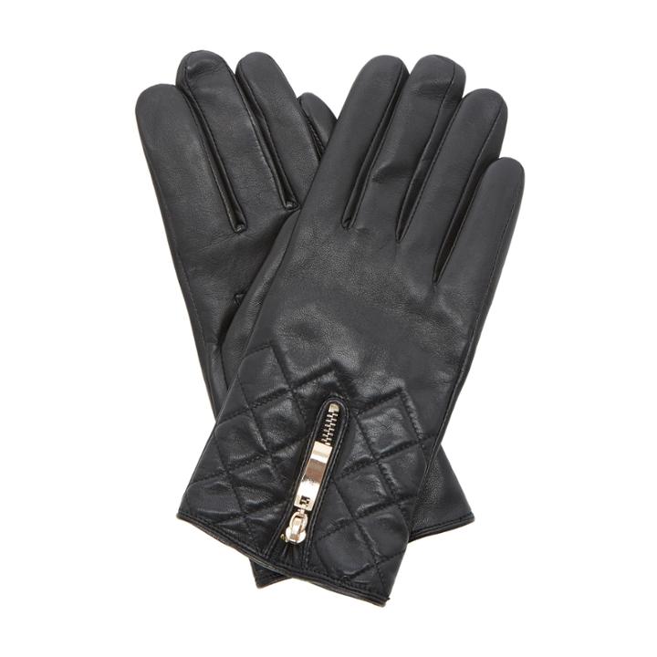 Dune London Indy Zip Detail Quilted Leather Glove