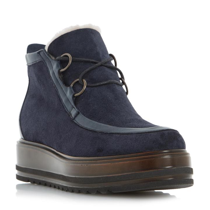 Dune Black Parla Warm Lined Flatform Ankle Boot