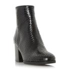 Dune Black Pitche Reptile Effect Ankle Boot