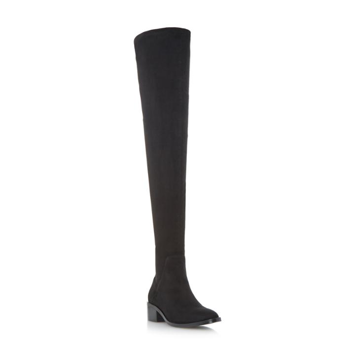 Dune London Suade Block Heel Over The Knee Boot
