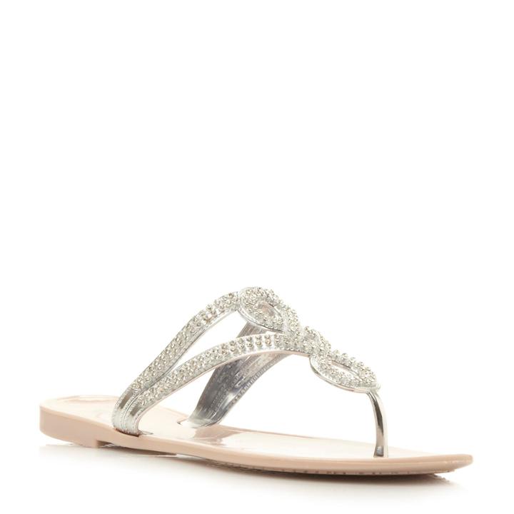 Dune London Jellyanne Diamante Embellished Jelly Flip Flop
