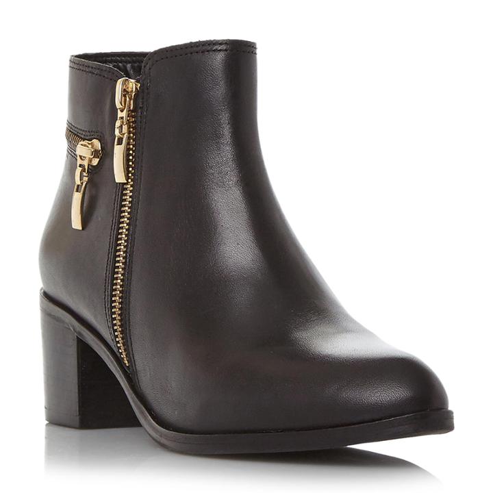 Dune London Pemberley Zip Detail Almond Toe Ankle Boot