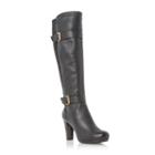 Dune London Social Cleated Platform Sole Leather Knee High Boot